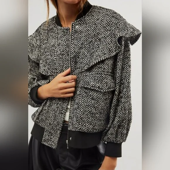 【Raucohouse】Arden herringbone bomber jacket DRIFTWOOD | Jackets & Coats | Driftwood Herringbone Bomber